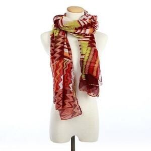 Lightweight Print Scarf | Brown Multi | 71" x 35.5"